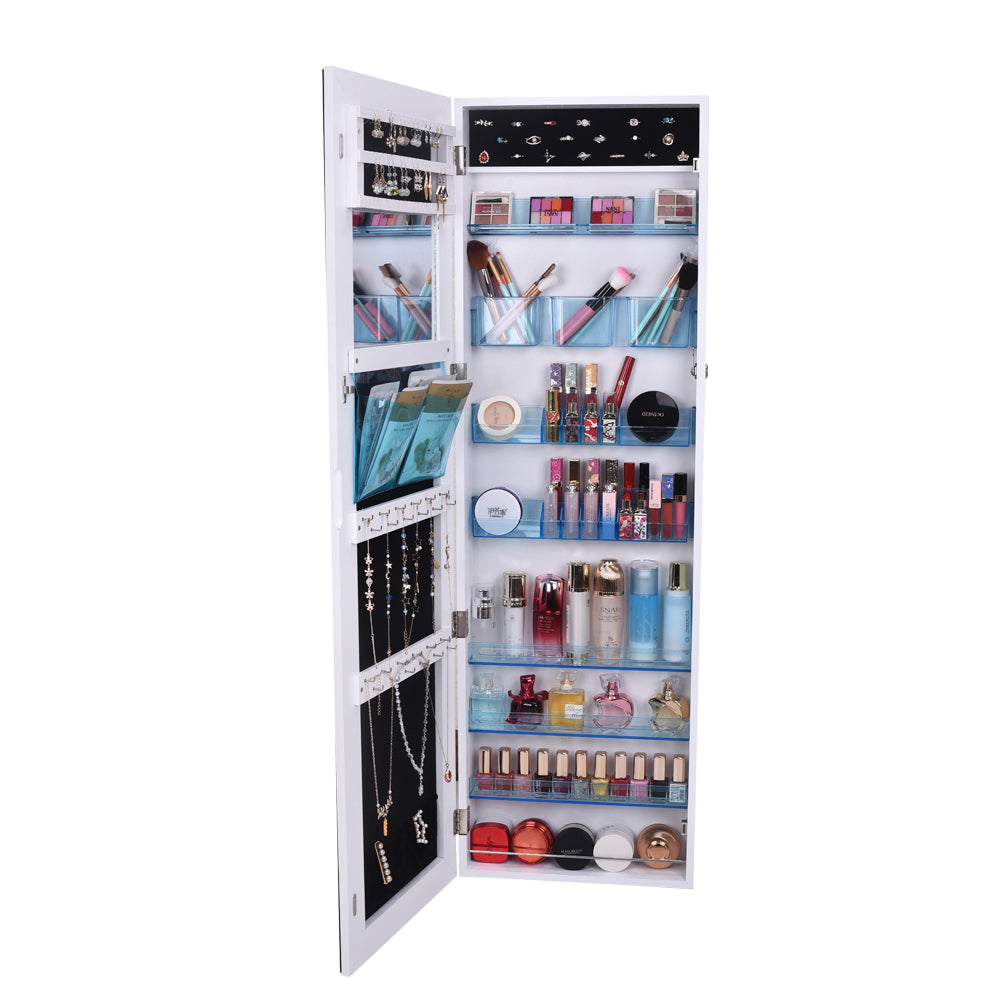 ZNTS Full Mirror Makeup Mirror 8-layer Acrylic Storage Cabinet Solid Wood Covered Jewelry Mirror Cabinet 47426923