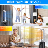 ZNTS HealSmart 35-inch Space Heater Bladeless Tower Fan, Heater & Cooling Air Purifier, with Remote HIFANXBLADELESSPUR35GS