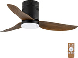 ZNTS Simple Deluxe 40-inch Ceiling Fan with LED Light and Remote Control, 6-Speed Modes, 2 Rotating Modes HIFANXCEIL40BROWN