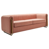 ZNTS Contemporary Velvet Sofa Couch 84.25''W for Living Room, Pink W57953693