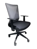 ZNTS Nicolas Swivel Adjustable Height Fixed Armrest Office Chair Black Wengue and Smokey Oak B06280632