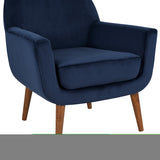 ZNTS Astrid Mid-Century Navy Blue Velvet Arm Chair B05089993