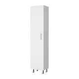 ZNTS Stephan 1-Door 4-Shelf Tall Storage Cabinet White B062103268