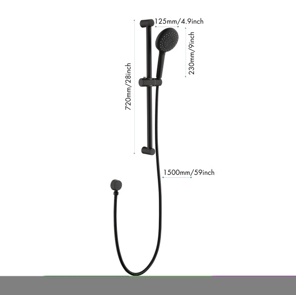 ZNTS Eco-Performance Handheld Shower with 28-Inch Slide Bar and 59-Inch Hose W928105768