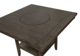 ZNTS 1pc Contemporary Transitional Counter Height Dining Table with 20-Inch Lazy Susan Gray Finishen B011P160137