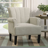 ZNTS Accent Rivet Tufted Polyester Armchair ,Cream PP212520CAA