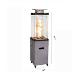 ZNTS 16 Inch x 61 Inch Height Outdoor Propane Gas Fire Heater With Tempered Glass W2029120098