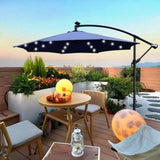 ZNTS 10 ft Outdoor Patio Umbrella Solar Powered LED Lighted Sun Shade Market Waterproof 8 Ribs Umbrella W65690319
