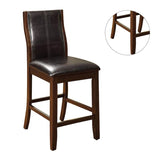 ZNTS Transitional Dining Room Counter Height Chairs Set of 2pc High Chairs only Brown Cherry Unique B011P156648