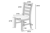 ZNTS White Classic 2pcs Dining Chairs Set Rubberwood Beige Fabric Cushion Seats Ladder Backs Dining Room B011120834