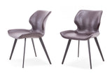 ZNTS Modrest Moira Modern Dark Brown Eco-Leather Dining Chair B04961389