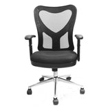 ZNTS Techni Mobili High Back Mesh Office Chair With Chrome Base, Black RTA-0098M-BK