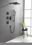 ZNTS Shower System with Shower Head, Hand Shower, Slide Bar, Bodysprays, Shower Arm, Hose, Valve Trim, W127263336