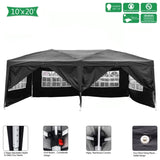 ZNTS 3 x 6m Four Windows Practical Waterproof Folding Tent Black 99009729