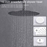 ZNTS Shower System Shower Faucet Combo Set Wall Mounted with 10" Rainfall Shower Head and handheld shower L-8001S