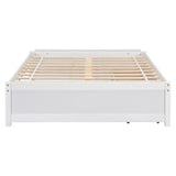 ZNTS Full Size Bed with Storage Case, 2 Storage drawers, Lengthwise Support Slat,White W504102754