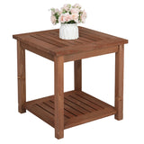 ZNTS Square Wood Side Table Carbonized Color 67801241
