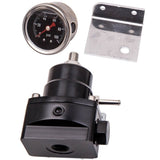 ZNTS Adjustable Fuel Pressure Regulator kit + 100psi Guage AN6 Fitting 99703071