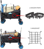 ZNTS Collapsible Heavy Duty Beach Wagon Cart Outdoor Folding Utility Camping Garden Beach Cart with 95262678