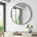 ZNTS Beaded Round Wall Mirror 36"D B03599275