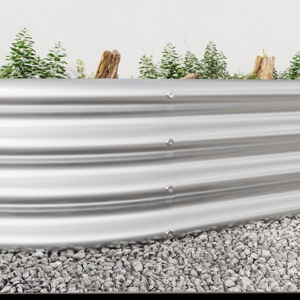 ZNTS Raised Garden Bed Outdoor, Oval Large Metal Raised Planter Bed for for Plants, Vegetables, and W840102510