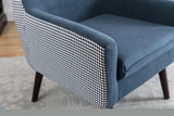 ZNTS Casual Living Accent Chair and Side Table w Storage Blue Color Comfortable Contemporary Living B01167362