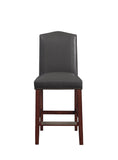 ZNTS Claremont Gray Faux Leather Counter Stool B05081040