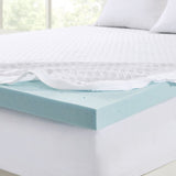 ZNTS Hypoallergenic 3" Cooling Gel Memory Foam Mattress Topper with Removable Cooling Cover B03595139