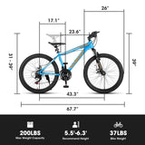 ZNTS A26299 Rycheer 26 inch Mountain Bike Bicycle for Adults Aluminium Frame Bike Shimano 21-Speed with W1856107339
