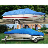 ZNTS 17-19ft 210D Oxford Fabric High Quality Waterproof Boat Cover with Storage Bag Blue 20960510