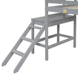 ZNTS Twin Loft Bed with Platform,ladder,Grey W50482275