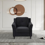 ZNTS Fashionable living room sofa single seat, black fabric W1927113271