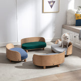 ZNTS Scandinavian style Elevated Dog Bed Pet Sofa With Solid Wood legs and Bent Wood Back, Velvet W79460567