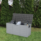 ZNTS 75gal 260L Outdoor Garden Plastic Storage Deck Box Chest Tools Cushions Toys Lockable Seat 10663967