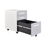 ZNTS 3 Drawer File Cabinet with Lock, Metal Filling for Office Home, Rolling Mobile File 39587911
