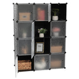 ZNTS Cube Storage 12-Cube Closet Organizer Storage Shelves Cubes Organizer DIY Closet Cabinet with Doors 40276401