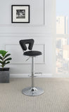 ZNTS Adjustable Bar stool Gas lift Chair Black Faux Leather Chrome Base metal frame Modern Stylish Set of B01149819