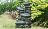 ZNTS 19x15x31.5" Indoor Outdoor Stone Water, 4-Tier Polyresin Cascading Rock Bowl Freestanding W2078124491