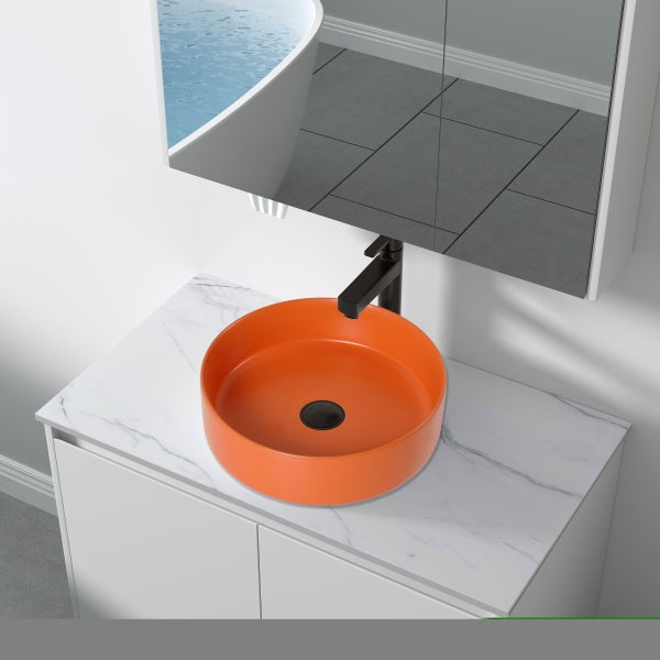 ZNTS Ceramic Circular Vessel Bathroom Sink Art Sink W99990126