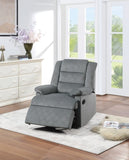 ZNTS Contemporary Dark Gray Color Velvet Fabric Recliner Motion Recliner Chair 1pc Couch Manual Motion B011P163845