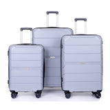 ZNTS Hardshell Suitcase Spinner Wheels PP Luggage Sets Lightweight Suitcase with TSA Lock,3-Piece Set W28452159
