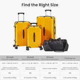 ZNTS Luggage Set 4 pcs , PC+ABS Durable Lightweight Luggage with Collapsible Cup W1668135442