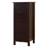 ZNTS Transitional Espresso Compact Design 5-Drawer Chest Bedroom / Small Living Space Chest of drawers B011P163369