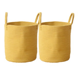 ZNTS 2PCs X Cotton Rope Woven Storage Baskets with Strong Handles Nursery Laundry Basket Kids Toy Hamper 23353797
