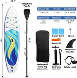 ZNTS Stand Up Paddle Board 126"×32"×6" Extra Wide Thick Sup Board with Premium Sup Accessories & 89993756