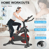 ZNTS Indoor Cycling Exercise Bike Stationary, Home Gym Workout Fitness Bike with Comfortable Cusion, LCD W1362104895