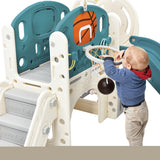 ZNTS Kids Slide Playset Structure, Freestanding Castle Climbing Crawling Playhouse with Slide, Arch PP300683AAJ