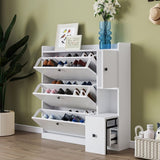 ZNTS ON-TREND Versatile Shoe Cabinet with 3 Flip Drawers, Maximum Storage Entryway Organizer with Drawer, WF308545AAK