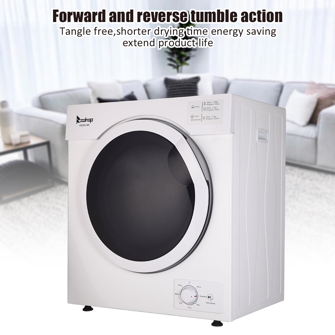 ZNTS GDZ55-08E Household Dryer 5.5kg Drum Dryer 1 Filter Mesh Cotton-White 05912662