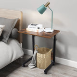 ZNTS Rolling & Height adjustable P2 15MM Chipboard & Steel Side Table with Baffle 47378228